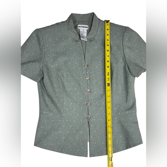 Perception Pants Suit Size 10Sage Green Short Sleeve 2 Pc. Set Career Business - Picture 4 of 11